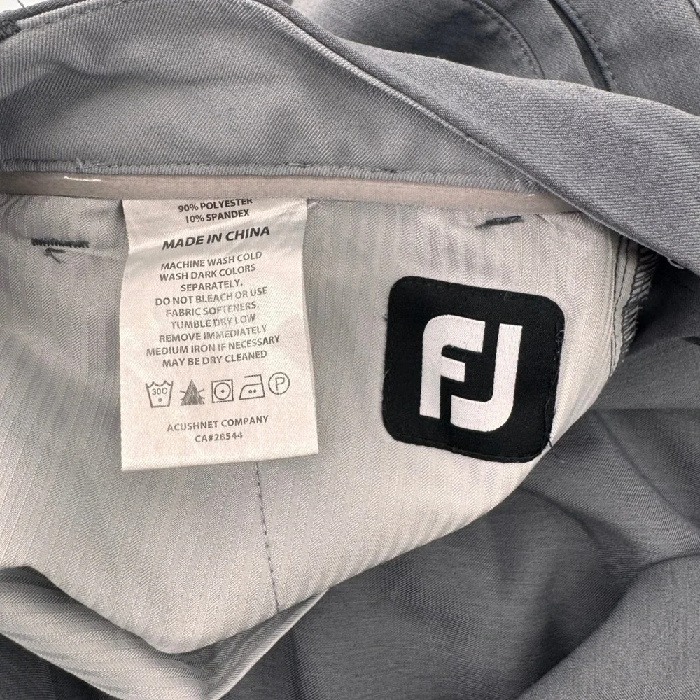 FootJoy Golf Pants Men 42x34 Gray Performance Stretch Flat Front Trousers 9267